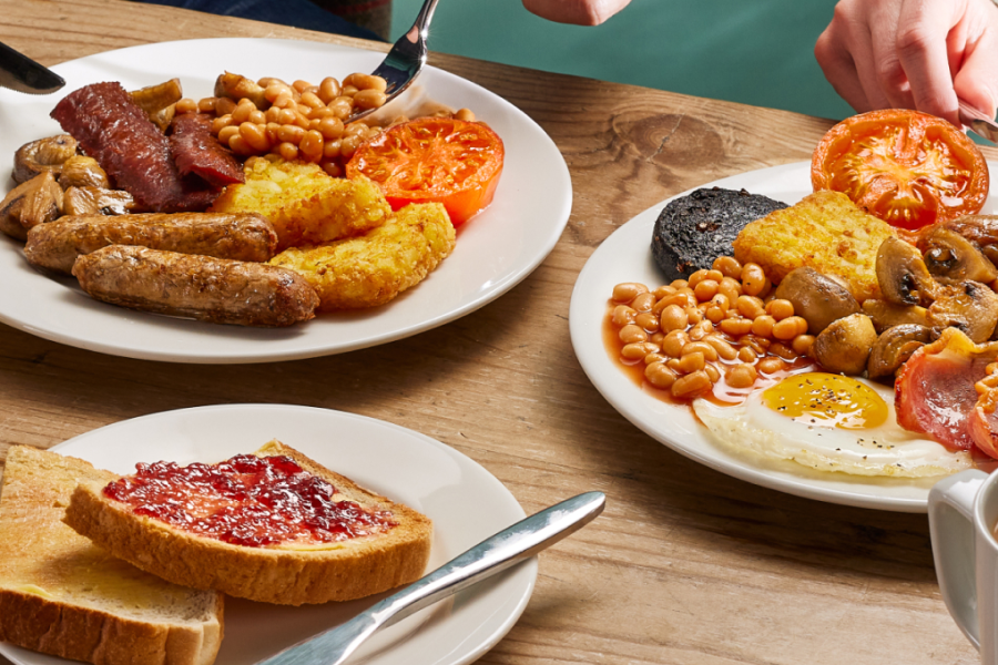 breakfast on a table at a whitbread inns